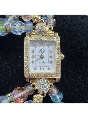 Kirks Folly Bejeweled Blue Shimmery Glitter Women’s Wristwatch Watch Accessory Kirks folly watch - Gem main image 2